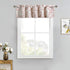 VOGOL Valances for Kitchen, Red Leaf Print Linen Textured Curtain Panel, Rod Pocket, 52x12, One Panel