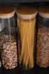 Cestari Glass Pasta Storage Jars: Airtight Spaghetti Container with Bamboo Lid, Kitchen Canister for Snacks, Macaroni,