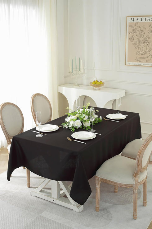 Craft And Party Rectangle Tablecloth, 60 x 102 Inch Black Washable Polyester