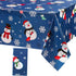 Irenare Snowman Christmas Party Tablecloth, Plastic Snowflakes Table Cover for Holiday Decor, 54 x 108 Inch (Blue)