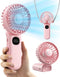 Handheld Fan, Foldable Portable Fan with LED Display, 3000mAh Battery Operated Mini Hand Held Fan for Eyelash Makeup