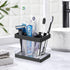 Toothbrush Holders for Bathrooms Countertop Organizer - Electric Toothbrush Holder Set, 5 Slots Toothbrush and Toothpaste Holder, Makeup Brush Storage Caddy for Family Kids Shower Clear/Black by Chintu