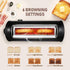 Long Slot Toaster, 2 Slice Stainless Steel with Cover, 1.65'' Extra Wide Slot, 6 Shade Settings, Removable Crumb Tray,