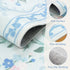 4ft Collive Blue Bow Round Rugs for Girls, Floral Washable Circle Rug for Bedroom, Cute Ultra-Thin Non Slip Indoor