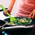 Silicone Cooking Spoons, Heat Resistant Large Slotted Spoon, Solid Basting Spoon Set for Nonstick Cookware (Green)