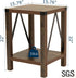 Rustic Brown Nightstand with Dual Options for Bedroom & Living Room