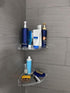 JiePai Acrylic Corner Shower Caddy Shelf with Hooks, 2 Pack Adhesive Wall Mounted Organizer for Shower & Kitchen Storage