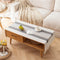 Waterproof Coffee Table Cover, Rectangle Cotton Linen Coffee Table Cloth With Pockets