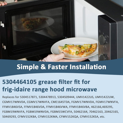 WB06X10608 5304464105 Microwave Grease Filter for Frigi.daire G.E, Pack of 2, Replace 5304517871 5304478913