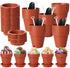 Patelai 24 Pack Flower Pot Dessert Cups with Shovel Spoons Plastic Cake