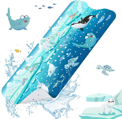SHUCHING Polar Animal Bath Mat for Tub Non Slip-40 X 16 Inch,