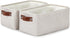 DULLEMELO Fabric Storage Baskets Set of 2 - 11.8x7.9x5.1 inch Small Organizing Baskets with PU Handles (Beige)