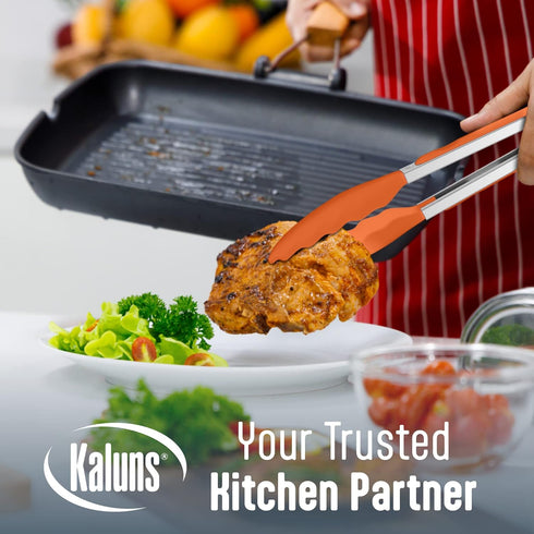 Kaluns Silicone Spatula Set, 4 Rubber Spatulas 600°F Heat Resistant, Nonstick Seamless Design with Stainless Steel