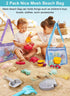 Hiflyer 2 Pack Seashell Mesh Bags with Zipper, Shell Bag for Sand Toys Mesh Bag for Toys, Beach Must Haves for Kids