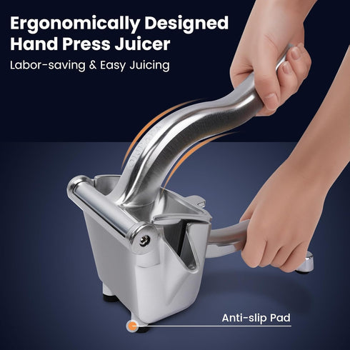 Heavy Duty Lemon Squeezer Manual Citrus Press, Premium Quality Juicer for Lemon Lime Orange Juice - Silver