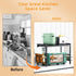 Microwave Oven Rack: Expandable Stand for Kitchen Utensils Tableware Storage with 6 Hooks
