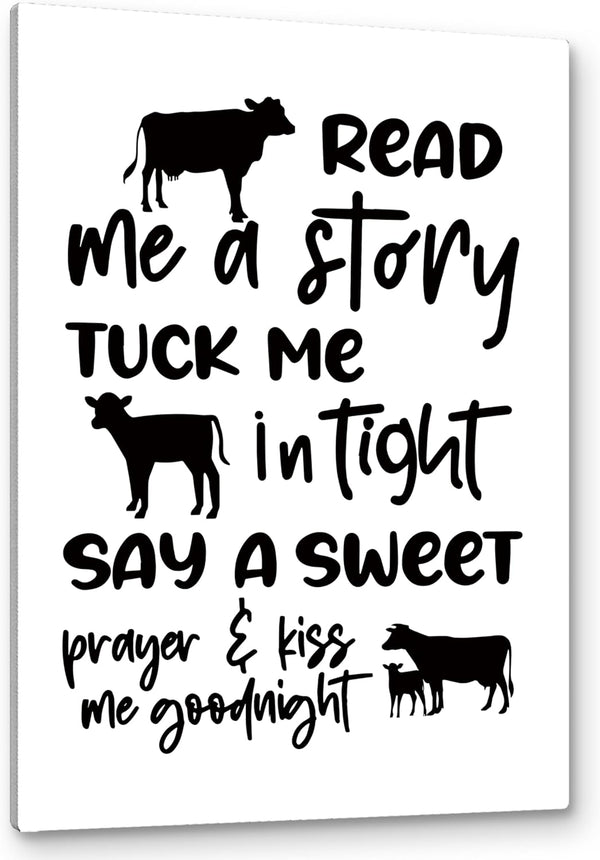 PHAMTE Cow Nursery Decor, Cow Wall Decor- Read Me a Story Tuck