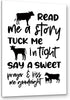 PHAMTE Cow Nursery Decor, Cow Wall Decor- Read Me a Story Tuck