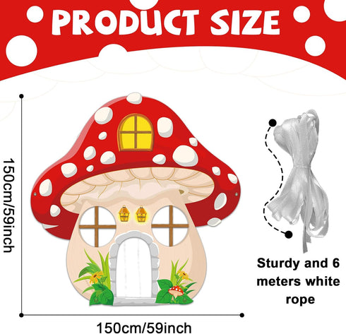 2026 59x59 Inch Mushroom Shaped Photo Prop Selfie Frame Party Decor Large Fabric True North VBS Photo Booth Props