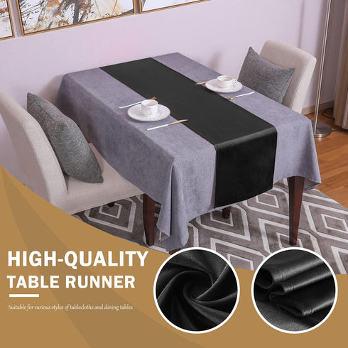 14x51 Inch Velvet Black Table Runner Dresser Scarf Luxury Rustic Farmhouse New Year Christmas Table Runners for Home