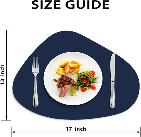 Set 6, Placemats of Heat Resistant Leather Placemats Double Layer, Soft Waterproof Round Table Mats Easy to Clean