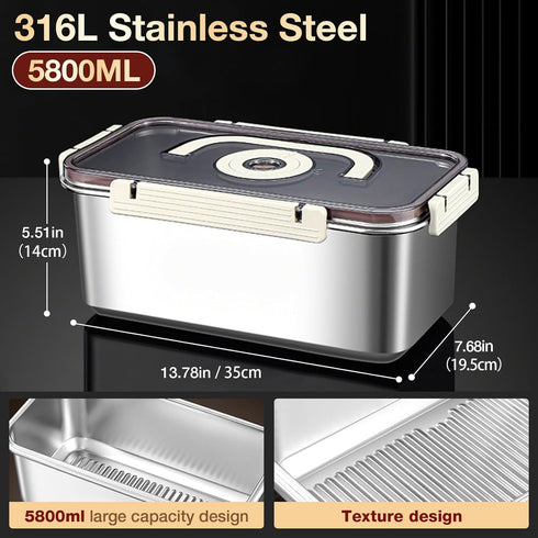 Stainless Steel Bread Box with Handle - a sealed bread storage container featuring a sealed lid and a handle, suitable