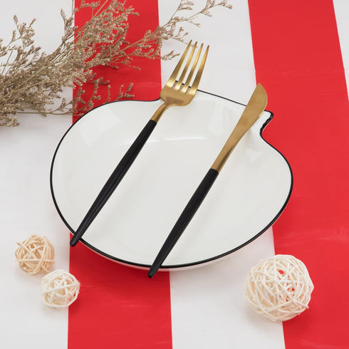 Peony Man 2 Pieces Red and White Striped Tablecloth - Plastic Waterproof Table Cover for Holiday Party Decoration