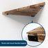 Set 3 Wall Mounted Rustic Wood Straight Edge Corner Shelf Storage Rack, Bookcase, Floating Shelves Home Decor