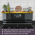 30" STUTOV Magnetic Stove Top Shelf Brushed Gold Spice Rack and Seasoning Organizer Kitchen Shelf for Back of Stove