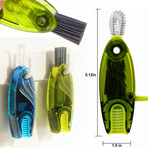4 in 1 Cup Lid Cleaning Brush Set - Multifunctional Mini Silicone Bottle and Straw Cleaner Tools with Hook Remover