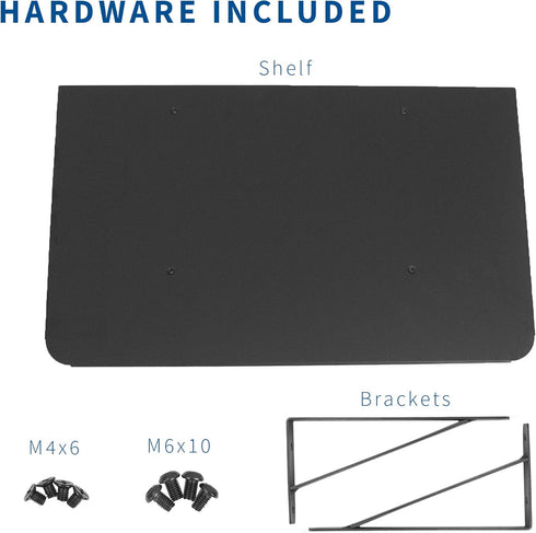 STAND-TV03E SHELF-TV03E VIVO Black Attachable Shelf for TV Cart Series