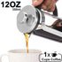 French Press Coffee and Tea Maker, 12 Ounce, Classic 304 Stainless Steel, Heat Resistant Borosilicate Coffee Pot