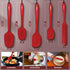 Walfos Silicone Spatula Set of 5, 600°F Heat Resistant Kitchen Scraper, Strong Steel Core, BPA Free, Red