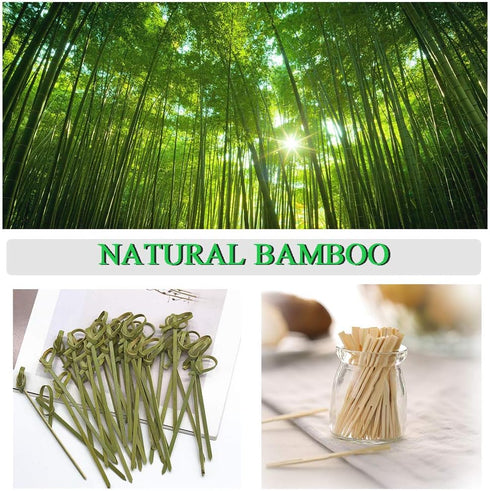 500 Pcs Bamboo Cocktail Appetizer Forks Set, 200 Pcs Sandwich Skewer Picks & 300 Pcs Mini Wooden Forks