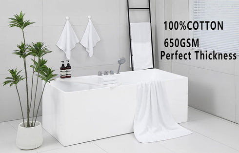 27.5x55 Inches Set 6 100 650GSM 6pieces) YTYC Luxury Bath Towels of Large, Percent Cotton Super Absorbent Soft Shower