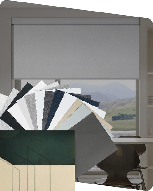 Yoolax Motorized Blackout Blinds with Remote, Smart Electric Window Shades, Compatible with Alexa, Fabric Sample