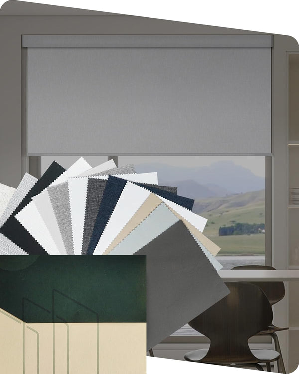 Yoolax Motorized Blackout Blinds with Remote, Smart Electric Window Shades, Compatible with Alexa, Fabric Sample