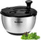 Stainless Steel Salad Spinner, Large Vegetable Washer with 4.2 Qts Bowl, Lettuce Cleaner and Dryer