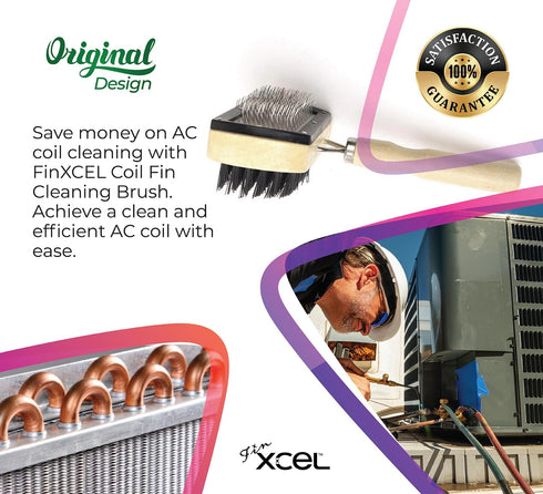 Next Generation Air Conditioner Evaporator Coil Cleaning Brush: Double Sided Wide by FinXCEL