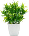 OFFIDIX Faux Plants Mini Potted Plastic Aloe, Artificial Green Plant with White Square Pots for Home Decor