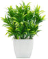 OFFIDIX Faux Plants Mini Potted Plastic Aloe, Artificial Green Plant with White Square Pots for Home Decor