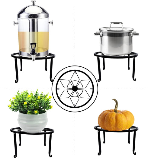 4 Pack yosager Metal Plant Stands for Flower Pot, Heavy Duty Black Iron Potted Stand Holder, Indoor Outdoor Rustproof