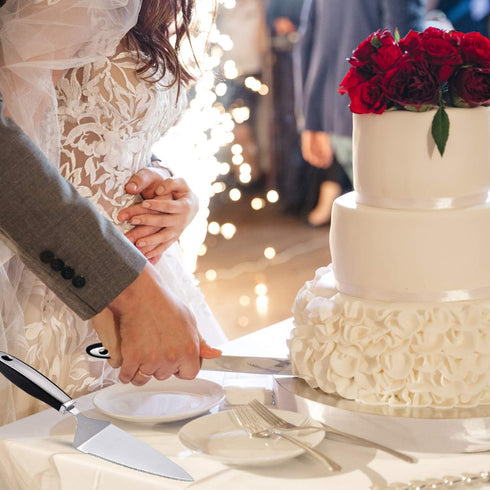 Cake Cutting Set for Wedding - Knife and Server Set, Stainless Steel Cake Cutter and Pie Spatula