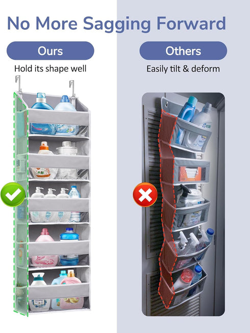 1 Pack 5 10 44 lbs 5 ULG Over Door Organizer with Large Pockets Mesh Side Pockets, Weight Capacity Hanging Storage