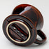 Asayu Japan Ceramic Coffee Pour Over Maker Set, Chocolate Brown, Slow Brewing Dripper with 3 Holes for Coffee & Tea