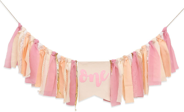 Girl Pink Theme 1st Birthday High Chair Banner - Boho First Birthday