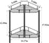 HuggieGems 2 Tier Floor Standing Corner Shower Caddy Organizer Shelf with Hooks, Bathroom Shelves Stand Rack, Matt