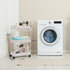 3 danpinera Storage Cart on Wheels, Tier Slim Laundry with Wheels Bathroom Organizer with Hanging Cups Hooks Dividers