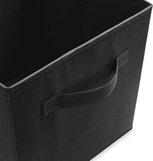 Casafield Set of 6 Collapsible Fabric Cube Storage Bins, Black - 11" Foldable Cloth Baskets
