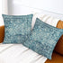 Teal Boho Pillow Covers Set of 2, 22x22 Outdoor Decorative Throw Pillows, Rustic Farmhouse Cushion Cases